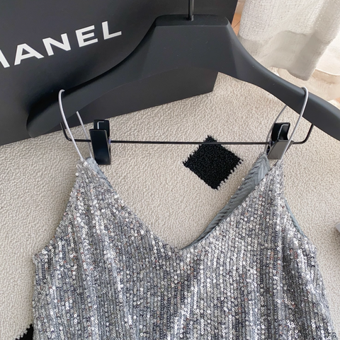 Chic Sequined Lace Patchwork Camisole
