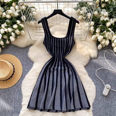 Square Neckline Glossy Slip Dress