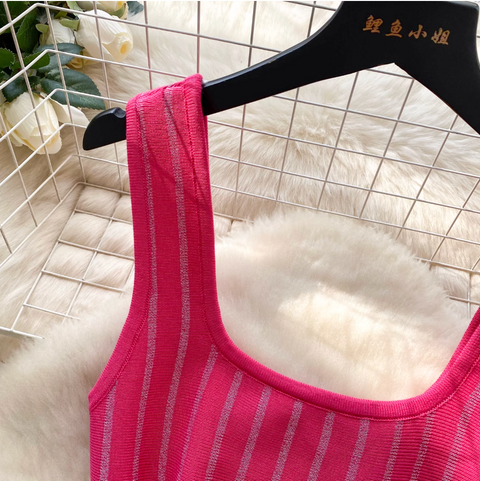 Square Neckline Glossy Slip Dress