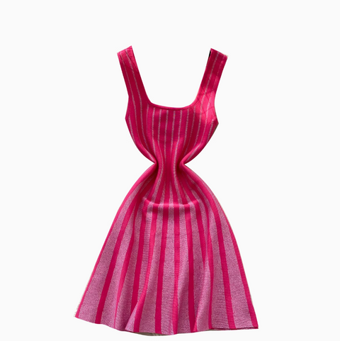 Square Neckline Glossy Slip Dress