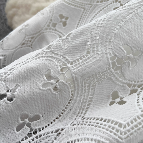 Doll-collar Top & Skirt White Lace 2Pcs