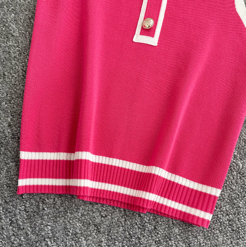 Simple Design Lapeled Knitted Vest