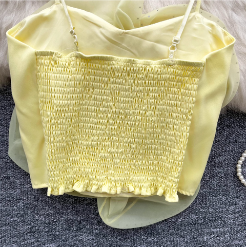 Rhinestone Studded 3d Floral Camisole