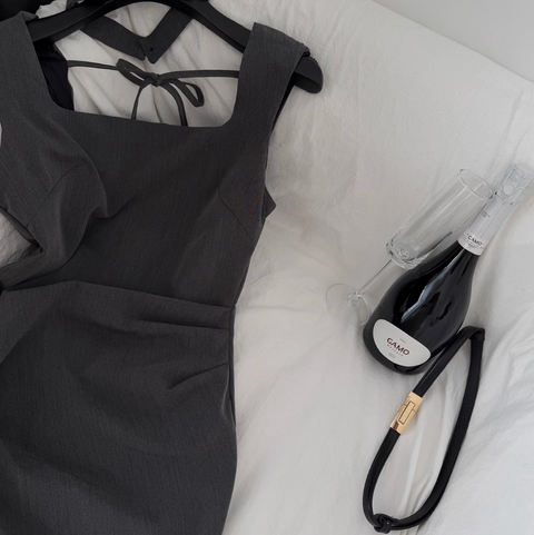 Elegant Square Neckline Sleeveless Dress