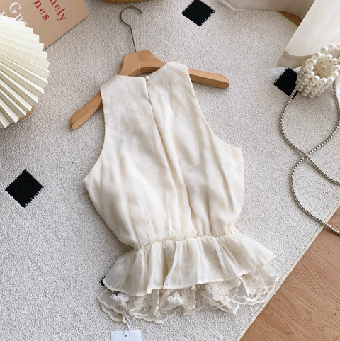 Sleeveless V-neck Cross Halter Top