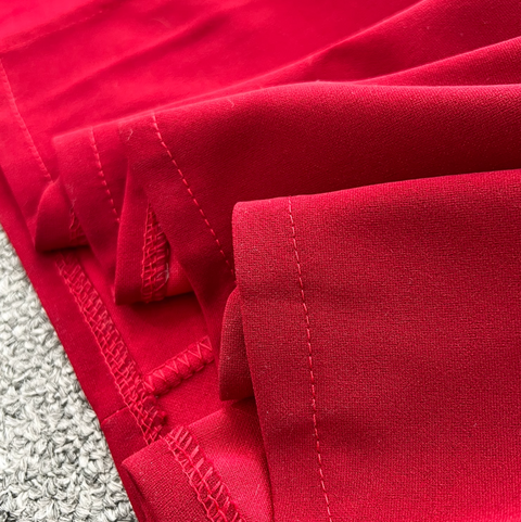 Wine Red Ruffled Split Halter Dress