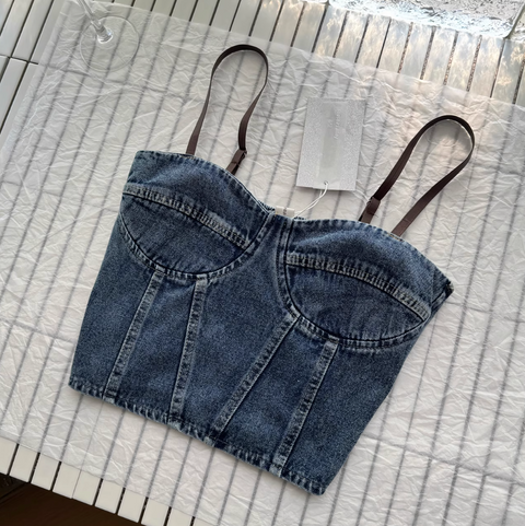 Denim Camisole & Skirt Chic 2Pcs
