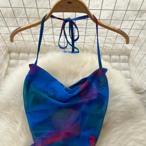 Tie-dye Halter Camisole & Skirt 2Pcs