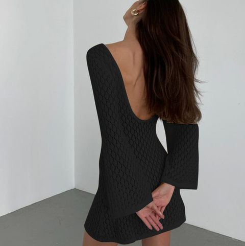 Hollowed Bikini Outwear Short Dress