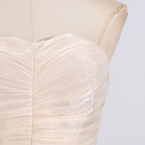 Off-shoulder 3D Flower Apricot Dress