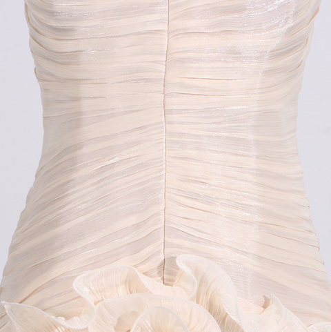 Off-shoulder 3D Flower Apricot Dress