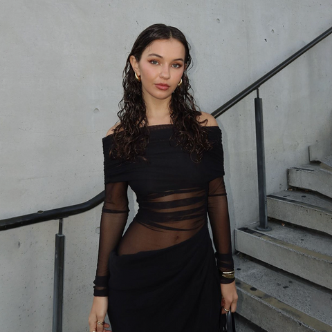 Sexy Off-shoulder Pleated Mesh Dress