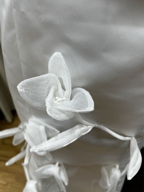 Strapless 3D White Flower Dress