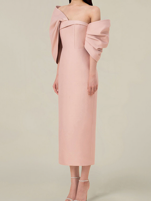 Niche Bow-tie Off-shoulder Dress