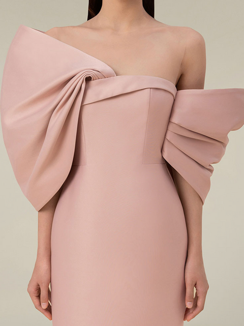 Niche Bow-tie Off-shoulder Dress