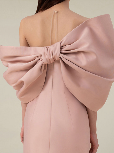 Niche Bow-tie Off-shoulder Dress