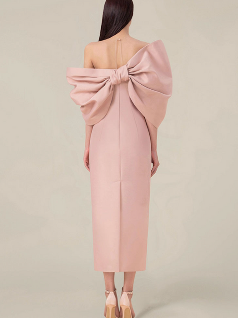 Niche Bow-tie Off-shoulder Dress