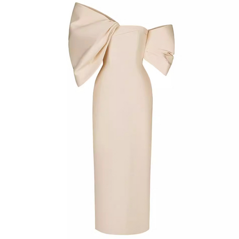 Niche Bow-tie Off-shoulder Dress