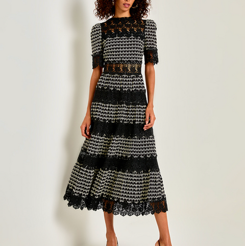 Delicate Hollowed Embroidery Lace Dress