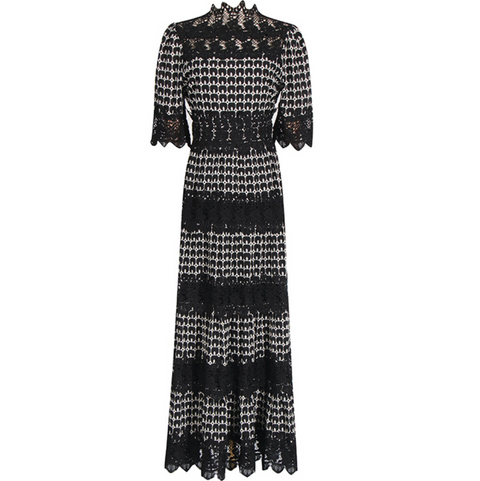 Delicate Hollowed Embroidery Lace Dress