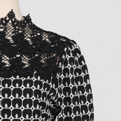 Delicate Hollowed Embroidery Lace Dress