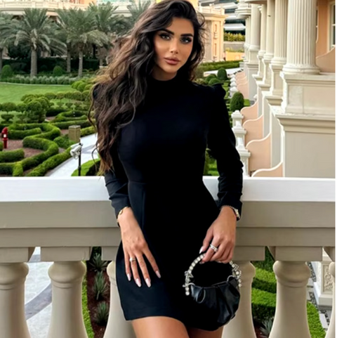 Elegant Hollowed Bow-tie Short Dress