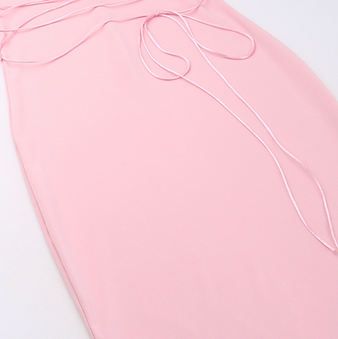 Applique Padded Pink Slip Dress