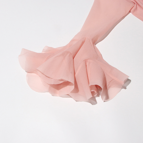 Round Collar Ruffled Patchwork Dress