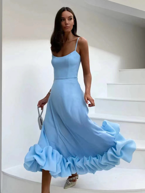 Ruffled Hem A-line Slip Dress