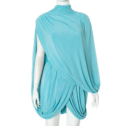 Irregular Design Cape Top & Skirt 2Pcs