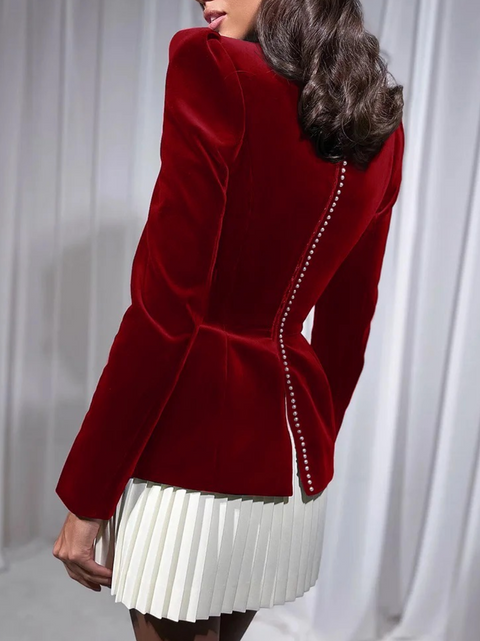 Premium Beaded Patchwork Velvet Dress