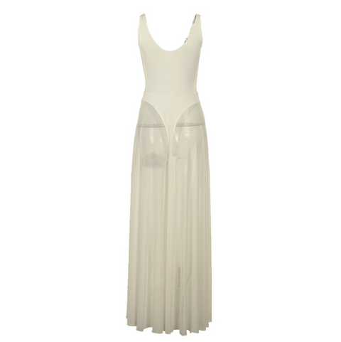 Elegant A-line Mesh Vest Dress