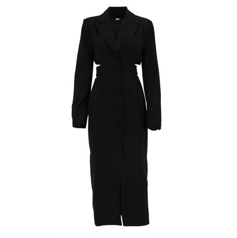 Hollowed Waistline Hip-wrapping Suit Dress