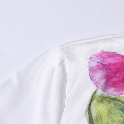 Round Collar Floral Printed Dress