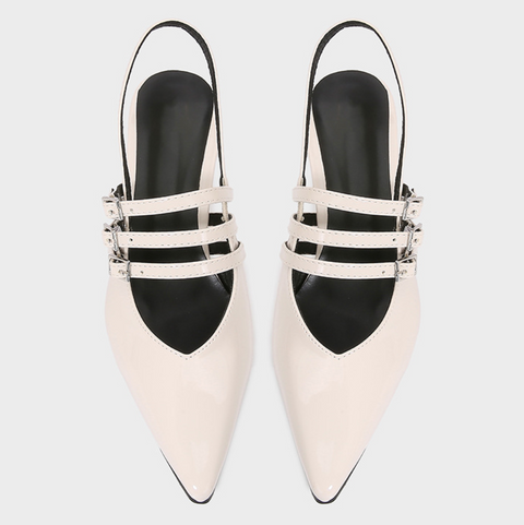 Buckle Embellished Pointed Toe High Heels