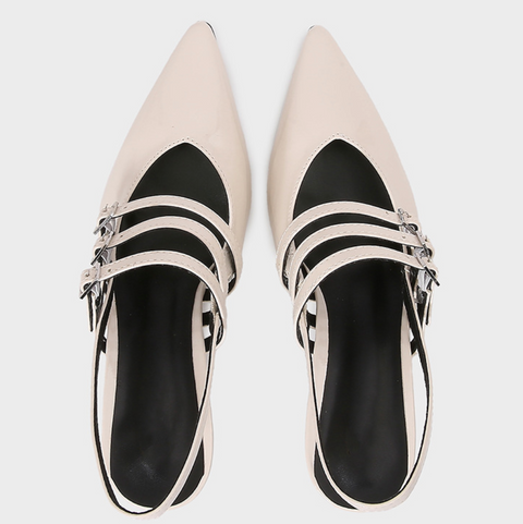 Buckle Embellished Pointed Toe High Heels