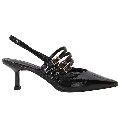 Buckle Embellished Pointed Toe High Heels