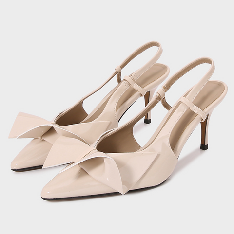 Patent Leather Bow Embellished Sandals