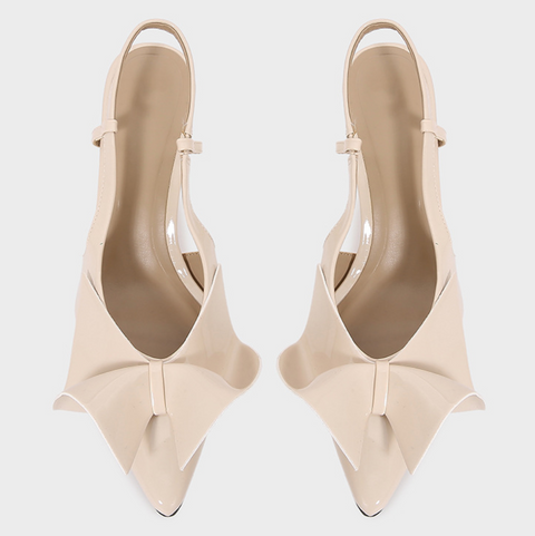 Patent Leather Bow Embellished Sandals