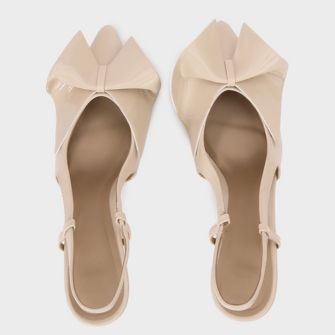 Patent Leather Bow Embellished Sandals