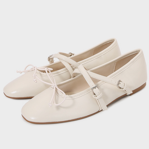 Buckled Bow Shallow Ballet Flats