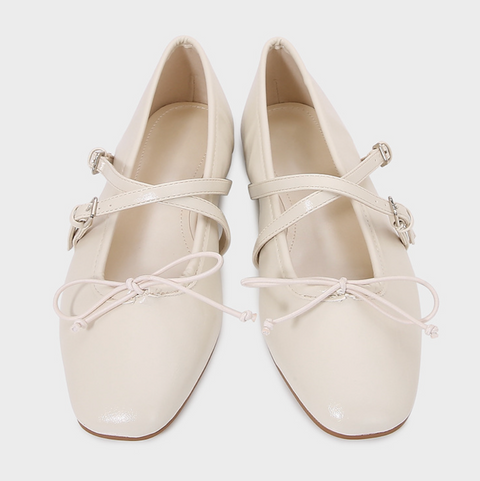 Buckled Bow Shallow Ballet Flats