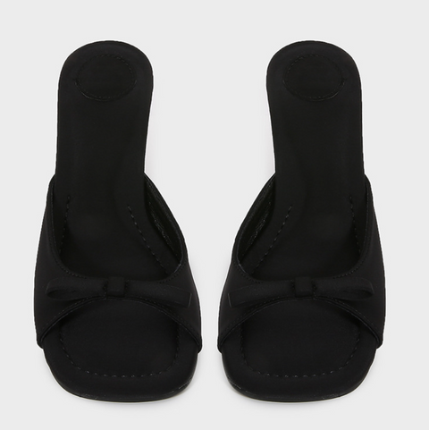 Bowknot Open Square-toe Heeled Sandals