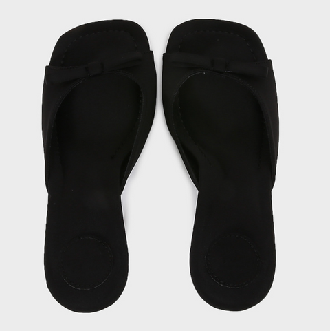 Bowknot Open Square-toe Heeled Sandals