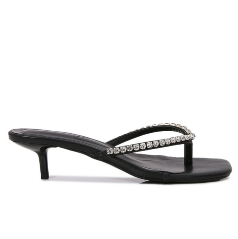 Rhinestone Studded Open-toe Sandals