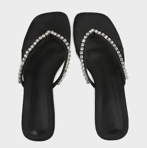 Rhinestone Studded Open-toe Sandals