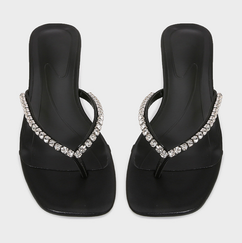 Rhinestone Studded Open-toe Sandals