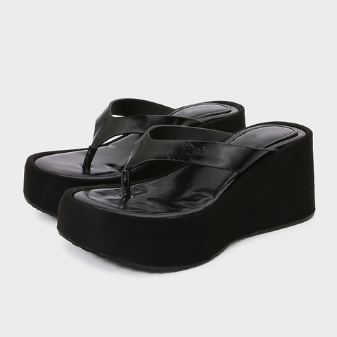 Clip Toe Spaghetti Strap Height-Enhancing Flippers