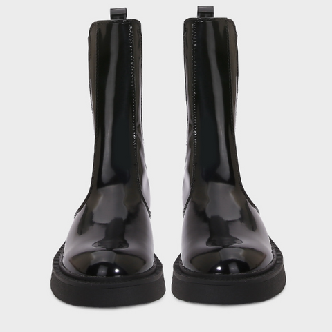 Black Groovy Chunky Sole Chelsea Boots