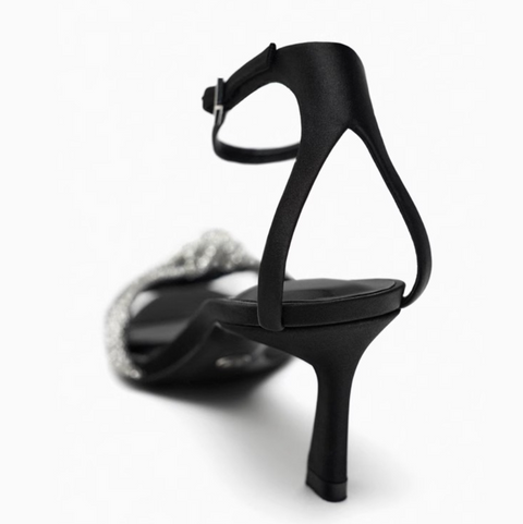 Rhinestone Studded Chain Open Toe Sandals